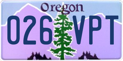 OR license plate 026VPT