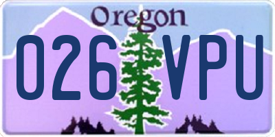OR license plate 026VPU