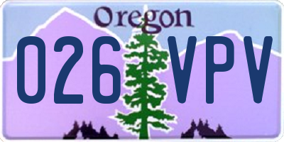 OR license plate 026VPV
