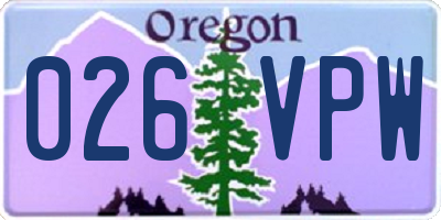 OR license plate 026VPW