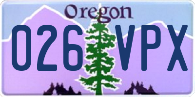 OR license plate 026VPX