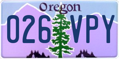 OR license plate 026VPY