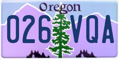 OR license plate 026VQA