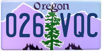 OR license plate 026VQC