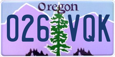 OR license plate 026VQK