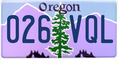 OR license plate 026VQL