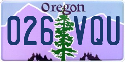 OR license plate 026VQU