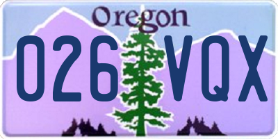 OR license plate 026VQX