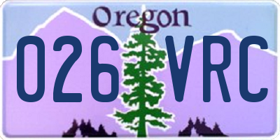 OR license plate 026VRC