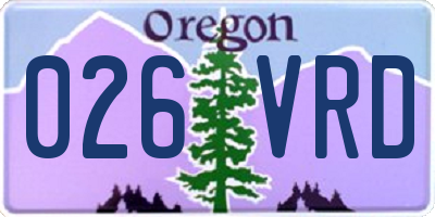 OR license plate 026VRD