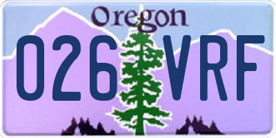 OR license plate 026VRF