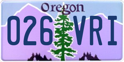 OR license plate 026VRI