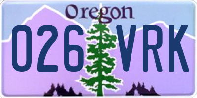 OR license plate 026VRK