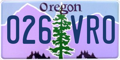 OR license plate 026VRO
