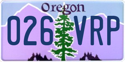 OR license plate 026VRP