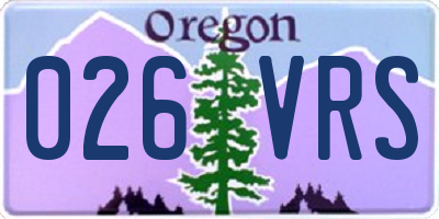 OR license plate 026VRS