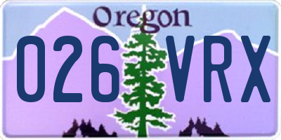 OR license plate 026VRX
