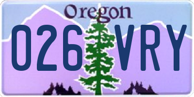 OR license plate 026VRY