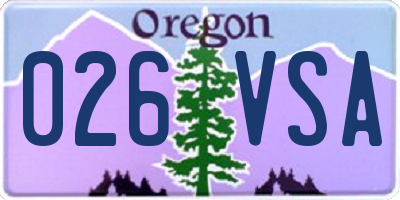 OR license plate 026VSA