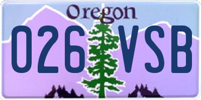 OR license plate 026VSB
