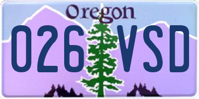 OR license plate 026VSD