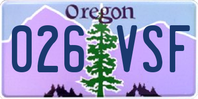 OR license plate 026VSF