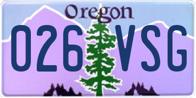 OR license plate 026VSG