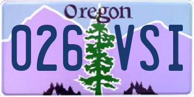 OR license plate 026VSI