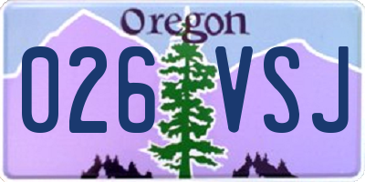 OR license plate 026VSJ