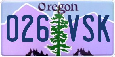 OR license plate 026VSK