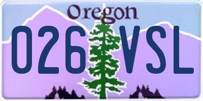 OR license plate 026VSL