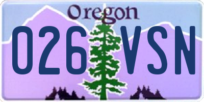 OR license plate 026VSN