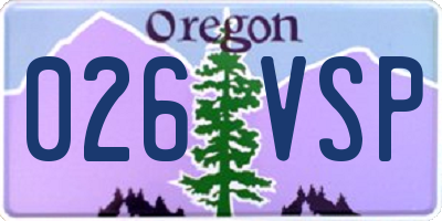 OR license plate 026VSP