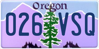 OR license plate 026VSQ