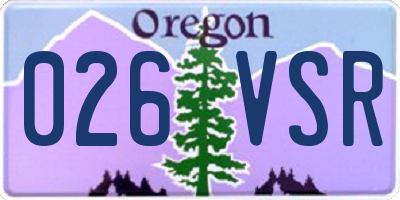 OR license plate 026VSR