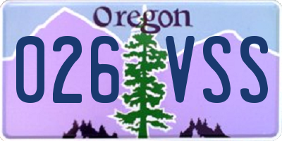 OR license plate 026VSS