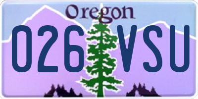 OR license plate 026VSU