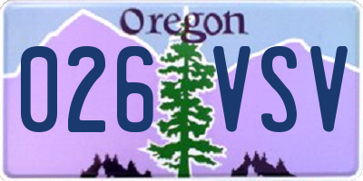 OR license plate 026VSV