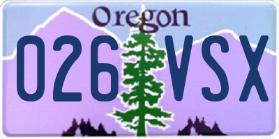 OR license plate 026VSX