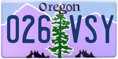 OR license plate 026VSY