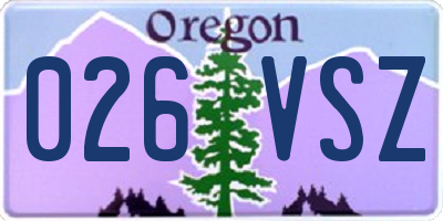 OR license plate 026VSZ