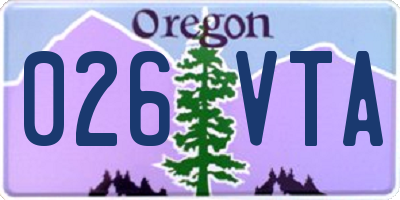 OR license plate 026VTA