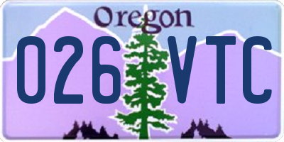 OR license plate 026VTC