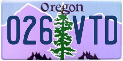 OR license plate 026VTD