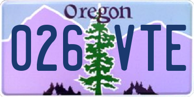 OR license plate 026VTE