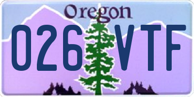 OR license plate 026VTF