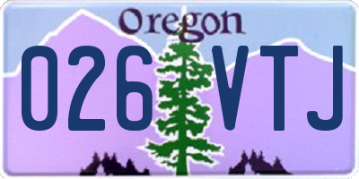OR license plate 026VTJ