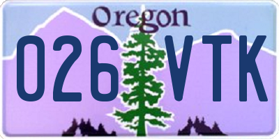 OR license plate 026VTK