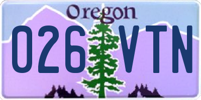 OR license plate 026VTN