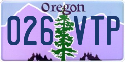 OR license plate 026VTP